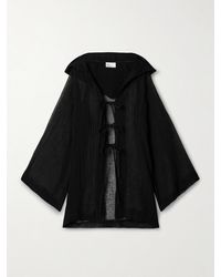 Lisa Marie Fernandez - Hooded Crinkled Linen-Blend Gauze Coverup - Lyst