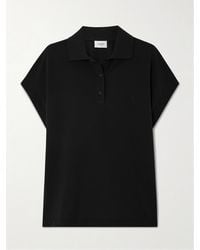 Saint Laurent - Polohemd Aus Piqué Aus Einer Baumwollmischung Mit Logostickerei - Lyst