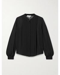 FRAME - Chemisier En Crêpe De Chine De Soie À Plis Et À Perles - Lyst
