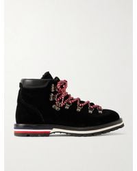 Moncler - Blanche Shearling-lined Velvet Ankle Boots - Lyst