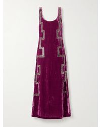 Alix Of Bohemia - Adele Embellished Crushed-Velvet Maxi Dress - Lyst