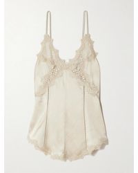 Isabel Marant - Diandra Lace And Pointelle-Trimmed Silk-Blend Satin Camisole - Lyst