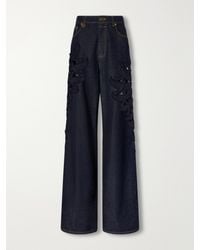 Zimmermann - Appliquéd High-Rise Straight-Leg Jeans - Lyst