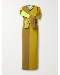 Christopher John Rogers - Convertible Color-Block Cotton-Blend Midi Dress - Lyst