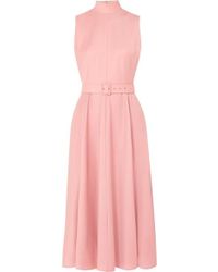 Emilia Wickstead + The Woolmark Company Sheila Midikleid Aus Merinowolle Mit Gürtel - Pink