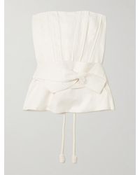 ANDRES OTALORA - Tum Belted Linen Corset Top - Lyst