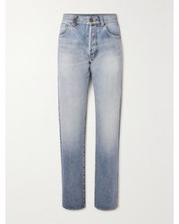 Saint Laurent - Cassandre Hoch Sitzende Jeans Mit Geradem Bein Und Verzierung - Lyst