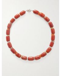 Julietta - Rhodium-Plated Jasper Necklace - Lyst