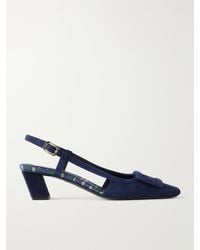 Roger Vivier - Belle Vivier 45 Buckled Suede Ballet Flats - Lyst