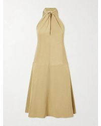 TOTEME - Scarf-Detailed Woven Halterneck Midi Dress - Lyst