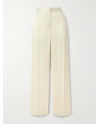 Jil Sander - Hose Mit Geradem Bein Aus Satin Mit Falten - Lyst