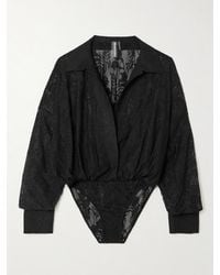 Norma Kamali - Body Aus Stretch-Spitze Mit Stickereien - Lyst