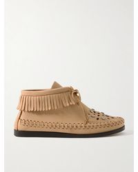 Isabel Marant - Felsa Ankle Boots Aus Veloursleder Mit Fransen Und Verzierungen - Lyst