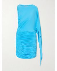 Alex Perry - One-Shoulder Ruched Draped Stretch-Jersey Mini Dress - Lyst