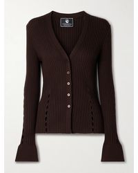 CORDOVA - Savoie Ribbed Pointelle-Knit Merino Wool Cardigan - Lyst