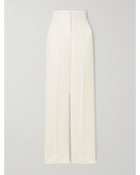 Max Mara - Aversa Embroidered Linen Wide-Leg Pants - Lyst