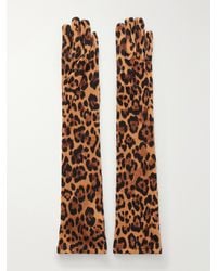 Anna Sui - Leopard-Print Stretch-Jersey Gloves - Lyst