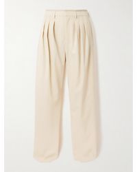 Lemaire - Pleated Wool-Blend Straight-Leg Pants - Lyst
