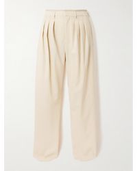 Lemaire - Pleated Wool-Blend Straight-Leg Pants - Lyst