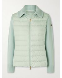 Moncler - Cardigan Aus Einer Wolle Und Gestepptem Shell Mit Daunenfüllung - Lyst