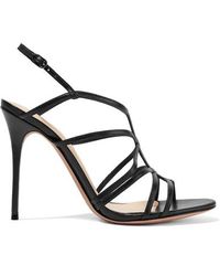 Alexandre Birman Emma Cage Leather Sandals - Black
