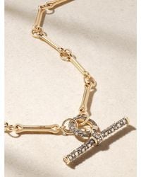 Lucy Delius - Show Your Bones And T-Bar Trombone Link 14-Karat, Rhodium-Plated And Diamond Necklace - Lyst