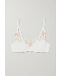 Agent Provocateur Maybelle Embroidered Stretch-tulle And Mesh Underwired Bra - White