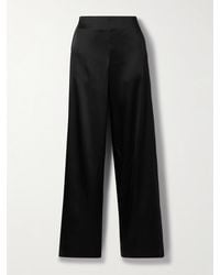 Balenciaga Lyocell-Poplin Wide-Leg Pants in Black | Lyst