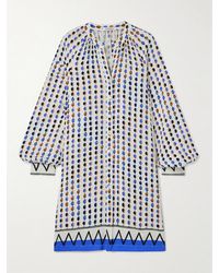 lemlem - Meaza Belted Printed Ecovero-Satin Mini Dress - Lyst