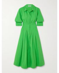 Jonathan Simkhai - Jazz Pleated Cotton-Blend Poplin Midi Shirt Dress - Lyst