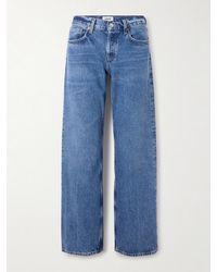 Agolde - Low-Rise Loose Distressed Straight-Leg Jeans - Lyst