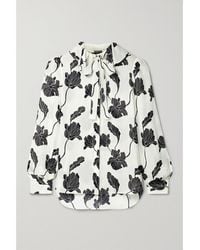 Adam Lippes - Floral-Print Silk Crepe De Chine Blouse - Lyst