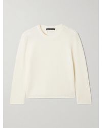 James Perse - Verkürzter Pullover Aus Einer Gerippten, Gebürsteten Wollmischung - Lyst