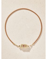 Marie Lichtenberg - Love You Locket 18-Karat And, Ruby, Diamond And Leather Necklace - Lyst
