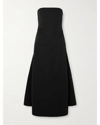 STAUD - Kennedy Trägerloses Midikleid Aus Ripsband Aus Einer Baumwollmischung - Lyst