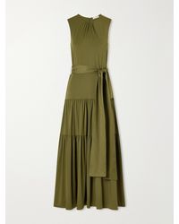 Altuzarra - Liza Belted Tiered Gathered Jersey Maxi Dress - Lyst