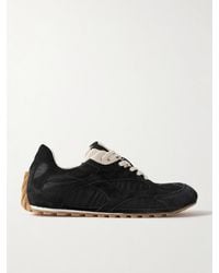Bottega Veneta - Orbit Leather-Trimmed Suede And Shell Sneakers - Lyst