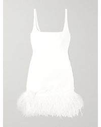 16Arlington - Sior Feather-Trimmed Crepe Mini Dress - Lyst
