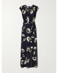 Max Mara - Tie-Detailed Silk-Chiffon Maxi Dress - Lyst