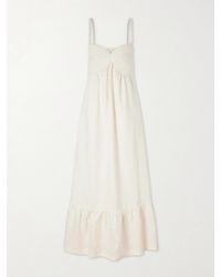 ANDRES OTALORA - Tu Esencia Embroidered Tiered Linen Maxi Dress - Lyst