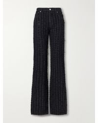 Haikure - Star Bull Stripe Distressed High-Waist Straight-Leg Jeans - Lyst