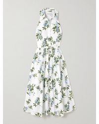 Emilia Wickstead - Norika Belted Floral-Print Cotton-Poplin Midi Shirt Dress - Lyst