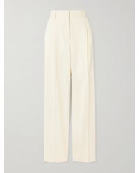 TOTEME - Pleated Twill Wide-Leg Pants - Lyst