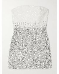 retroféte - Katalina Strapless Two-Tone Sequined Tulle Mini Dress - Lyst