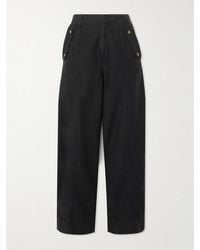 FRAME - Utility Barrel Cotton-Canvas Wide-Leg Pants - Lyst