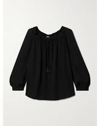 Nili Lotan - Carley Gathered Silk-Chiffon Blouse - Lyst