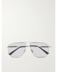 Bottega Veneta - Ribbon Snap Aviator-Style Metal Sunglasses - Lyst
