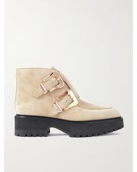Gabriela Hearst - Apollo Buckled Suede Platform Ankle Boots - Lyst