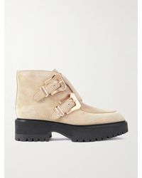 Gabriela Hearst - Apollo Buckled Suede Platform Ankle Boots - Lyst
