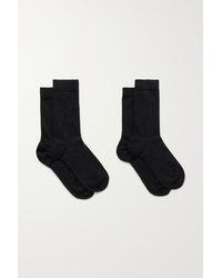FALKE Family Set Aus Drei Paar Socken Aus Einer Stretch-baumwollmischung in Schwarz Damen Bekleidung Strumpfware 